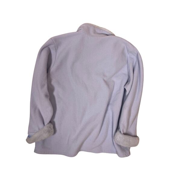 Lilac Faux Fur Coat Women’s 2XL Purple Beaded Cuff Glam Plush Winter Jacket - Picture 4 of 5